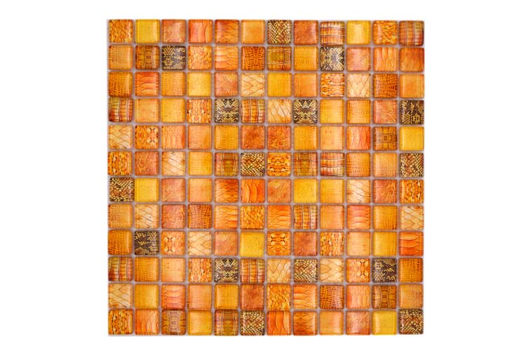 Mosaïque Crystal Wildlife orange brillant 29,8x29,8cm