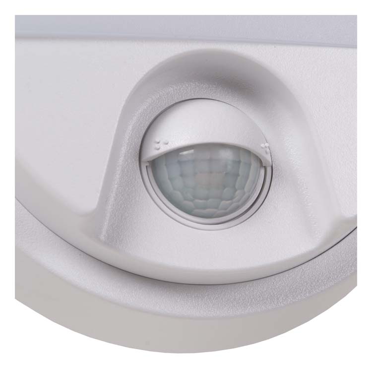 Lucide HUPS IR - Wandlamp Buiten - LED - 1x10W 3000K - IP54Beweging & dag/nacht sensor - Rond - Wit