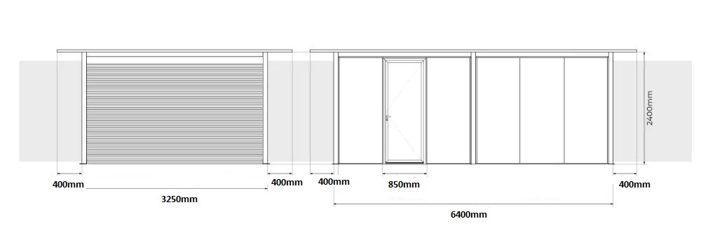 Garage metal anthracite medium 325 x 640 x 240 cm