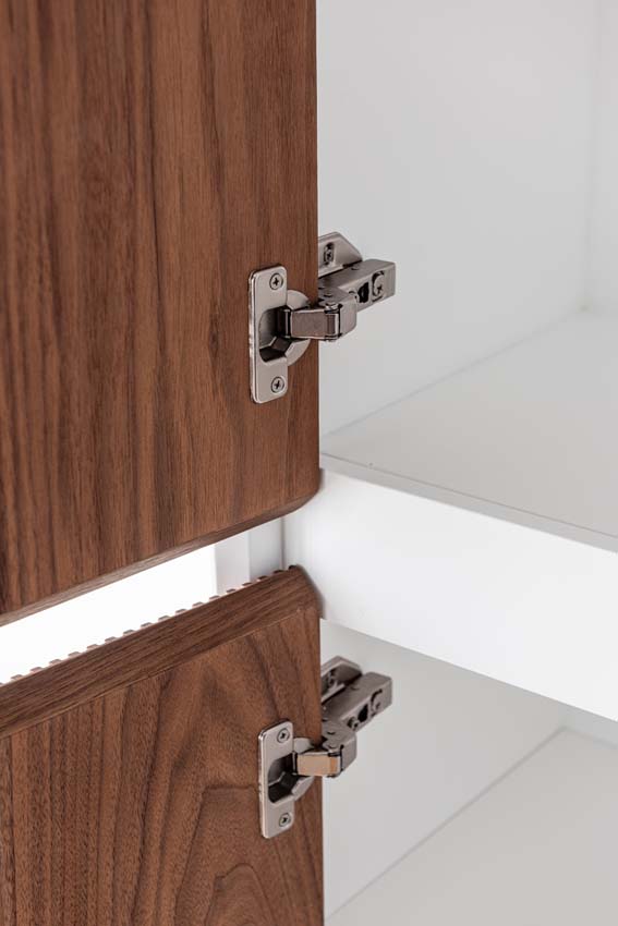 Meuble de salle de bains Falk noyer suspendu avec lavabo simple blanc mat 120cm Meuble de salle de bains Falk noyer suspendu avec lavabo simple blanc mat 120cm
