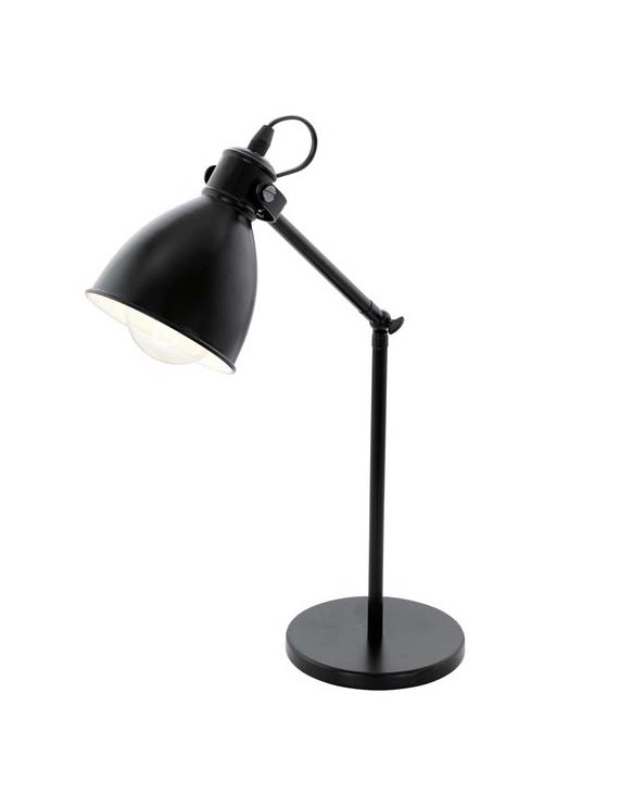 Tafellamp E27 - Max. 40W - Staal - Zwart/wit