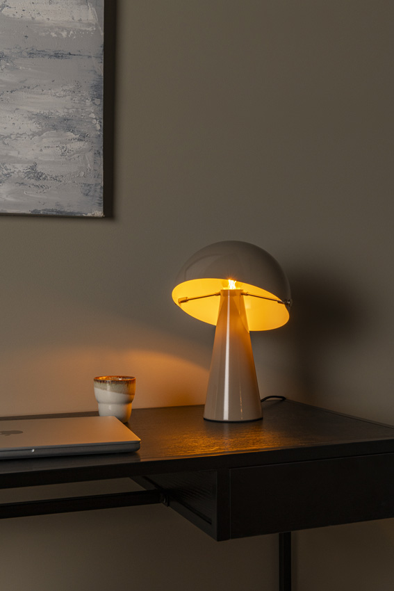 Lucide Vibes Barone - Lampe de table - Ø23cm - 1xE27 - Taupe