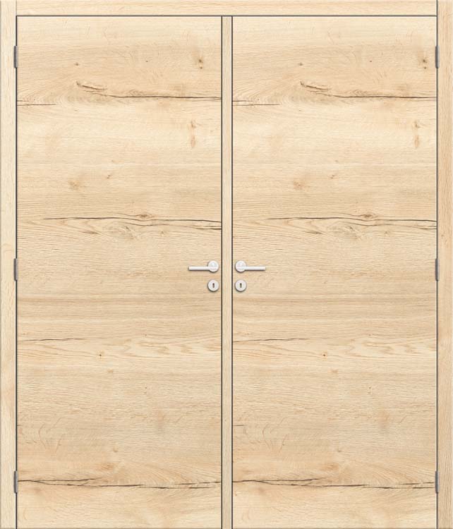 Porte intérieure double complète RW Oak horizontale 2x83x201,5cm tubulaire