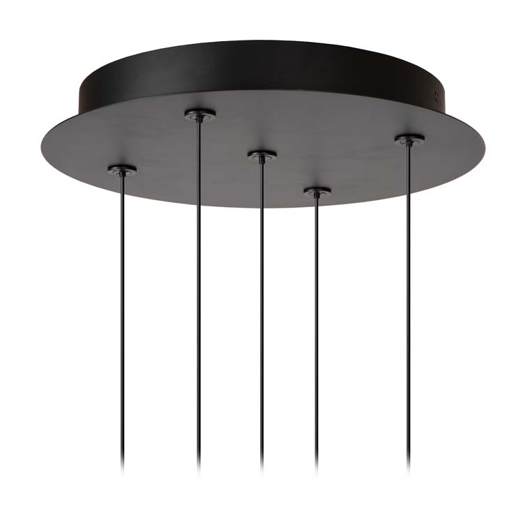 Suspension - noir - Ø30cm - LED - 5x8W - 2700K