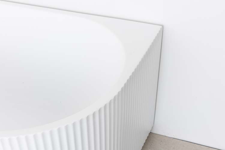Hoekbad Chris geribbeld 170 x 80 cm links
