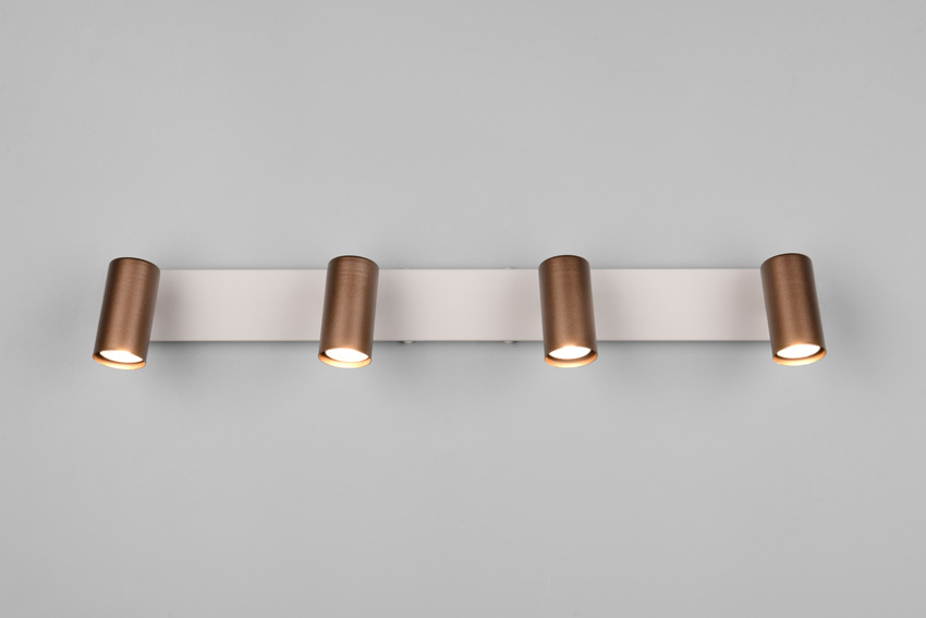 Spot en saillie - beige/café - 62x6x13,5cm - dimmable - GU10 MR11 - 4x5W