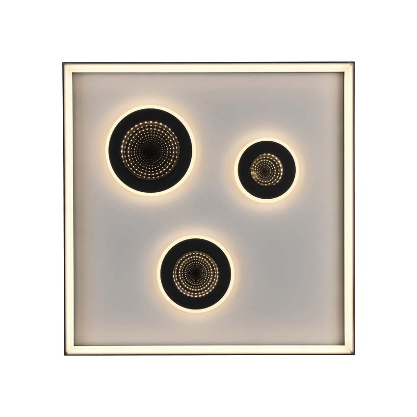 Plafonnier - noir - 45x45cm - dimmable - 32W - 2700-5000K - avec télécommande