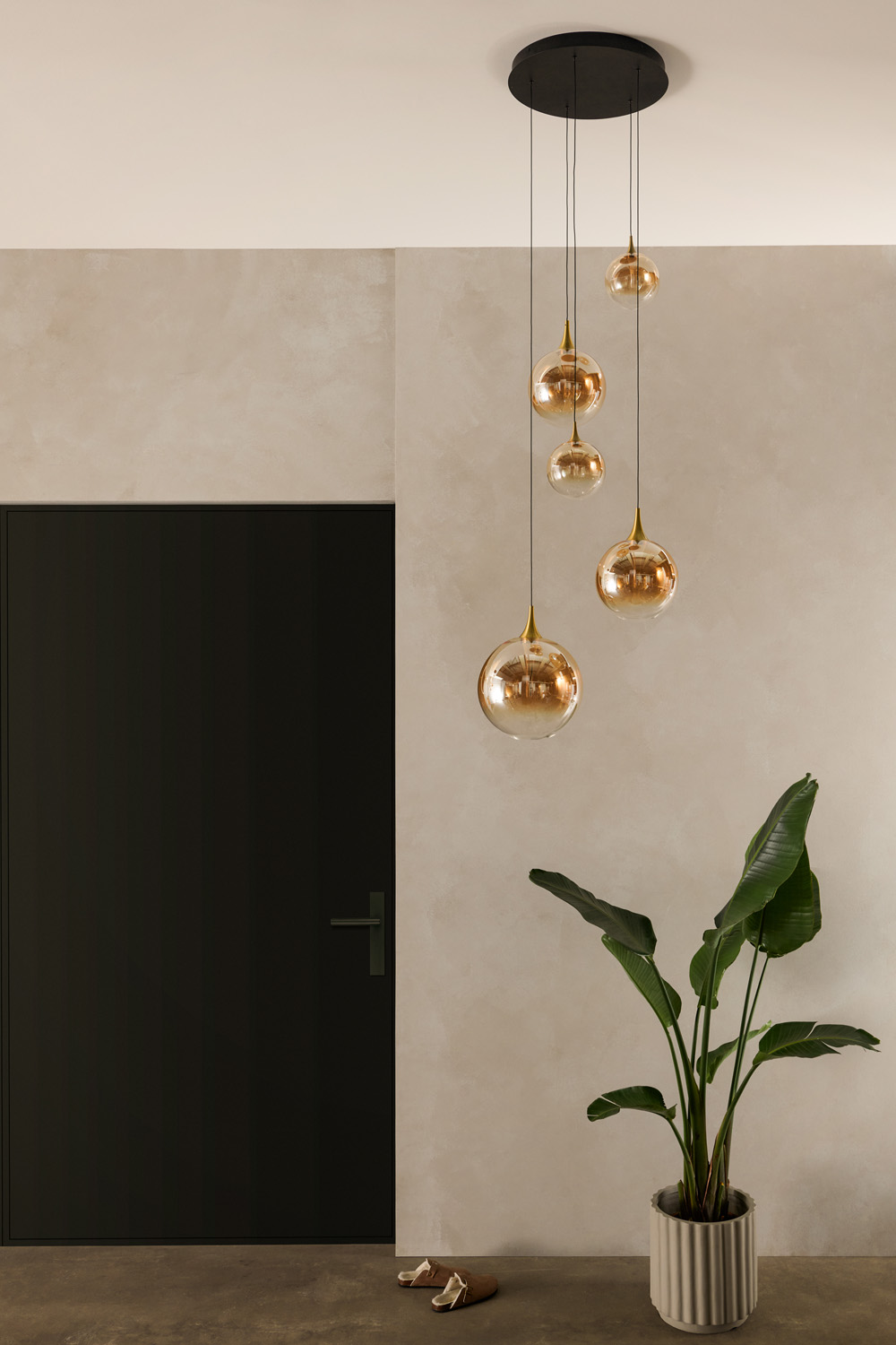 Lucide Premium Gisela - Hanglamp - Ø57cm - LED Dimb. - 2700K - Met vervangbare LED-module - Amber