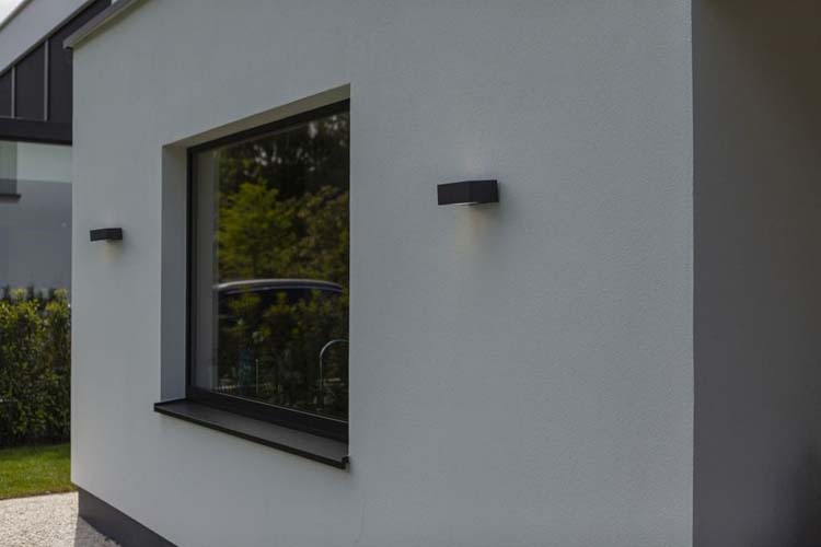 Buitenverlichting LED wandlamp rechthoek donker grijs E27