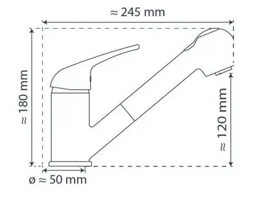 Robinet de cuisine Stevie chrome avec pulvérisateur extractible