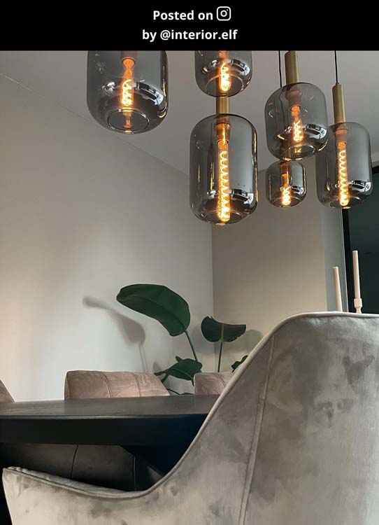 Lucide JOANET - Hanglamp - 6xE27 - Fumé