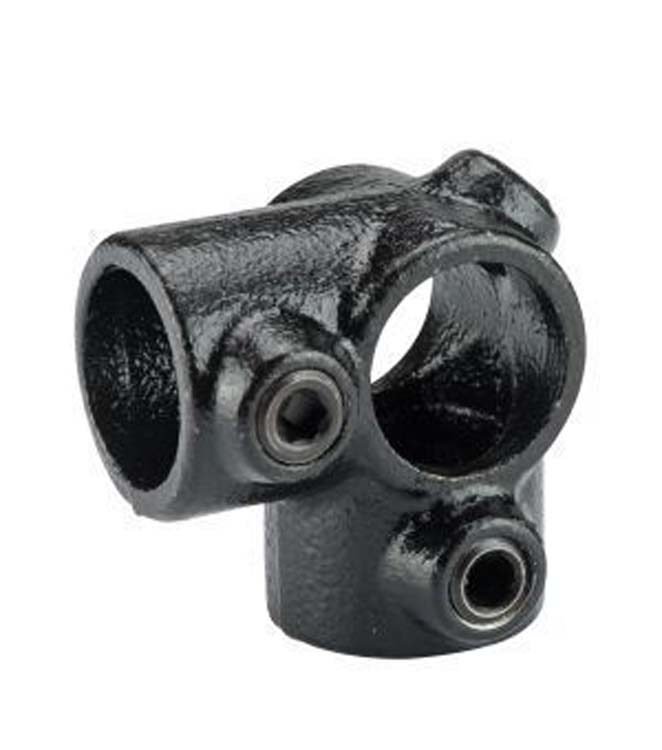 Koppelstuk zwart dia 28mm hoek/kruis