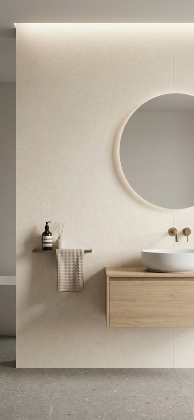 Wandpaneel Signature Nordicstone SPC naadloos crème 120x260x0,4cm