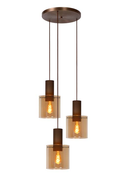 Hanglamp - 3xE27 - Amber