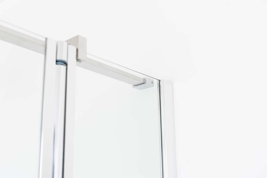 Douchewand Alexia met vaste wand en draaideur chroom profiel 90x190cm