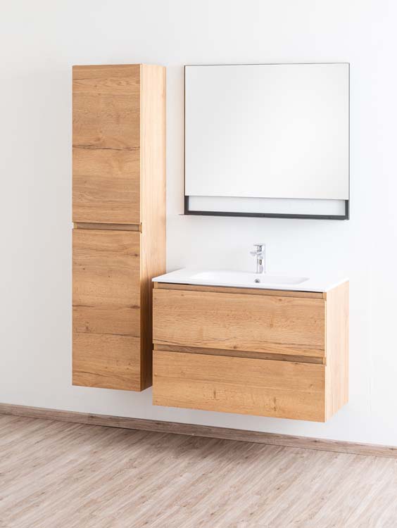 Badmeubel Daria eik goudbruin 900 mm wastafel mat Badmeubel Daria eik goudbruin 900 mm wastafel mat