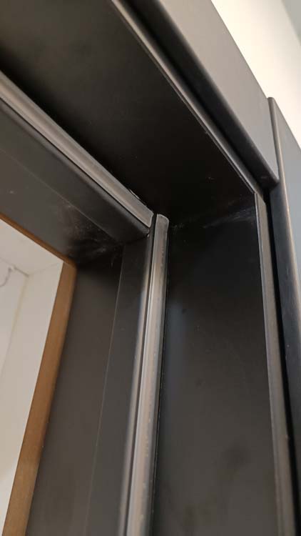 Porte intérieure complète Nature Wood 201,5x93cm tubulaire réversible + châssis noir 16,5cm