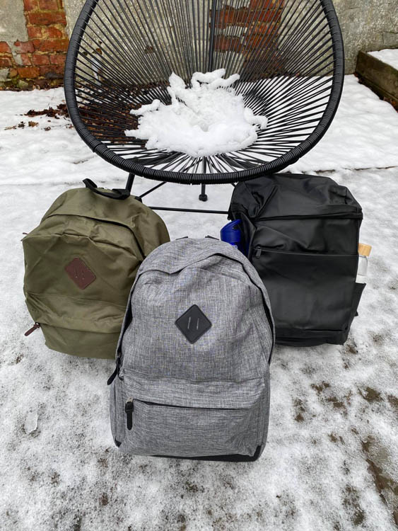 Sac à dos en canvas vert foncé 41x34x15 cm polyestre en cuir PU