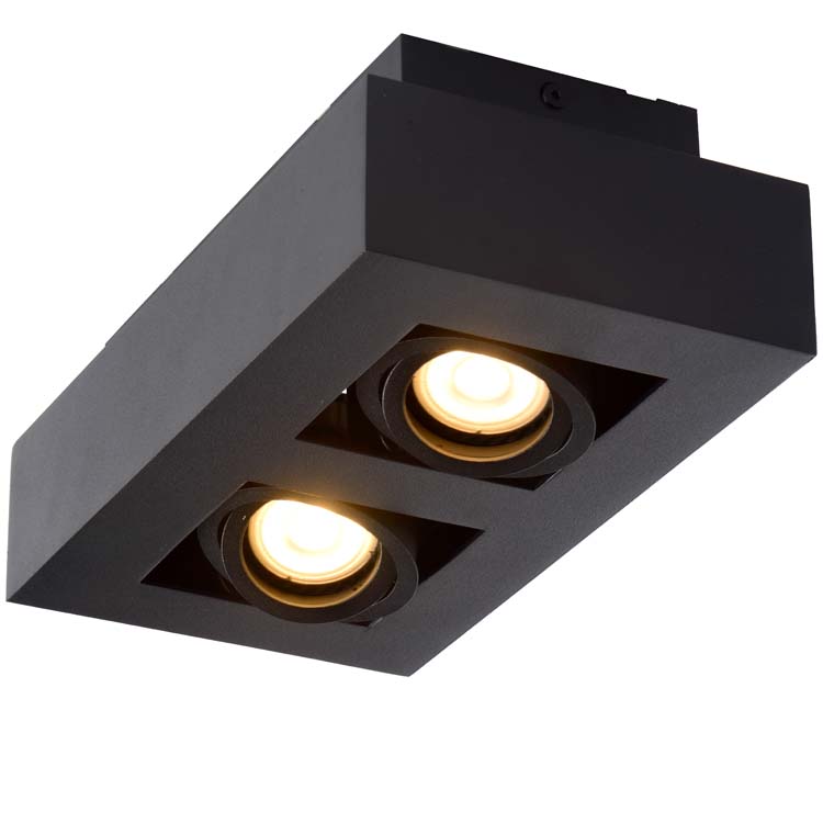 Plafondlamp - zwart - dimbaar - LED - GU10 - 2x5W - 2200/3000K