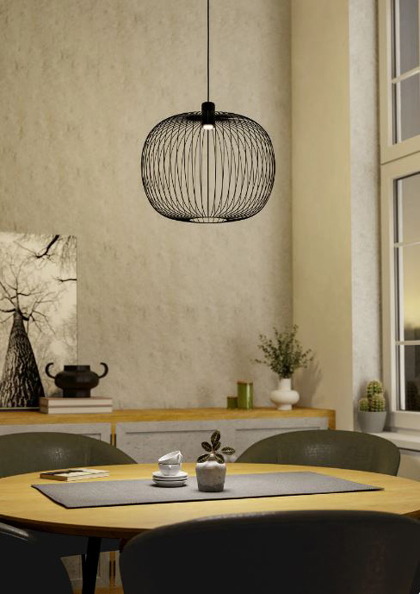 Suspension - noir - Ø45xH110cm - dimmable - E27 - 1x40W