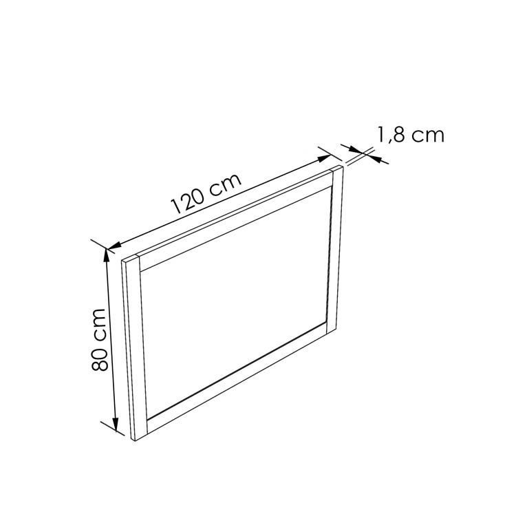 Miroir Astoria cadre aspect chêne 1200 mm