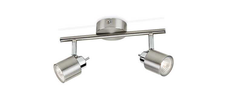 Spot de plafond - 2xGU10 - Chrome - Lampe excl.