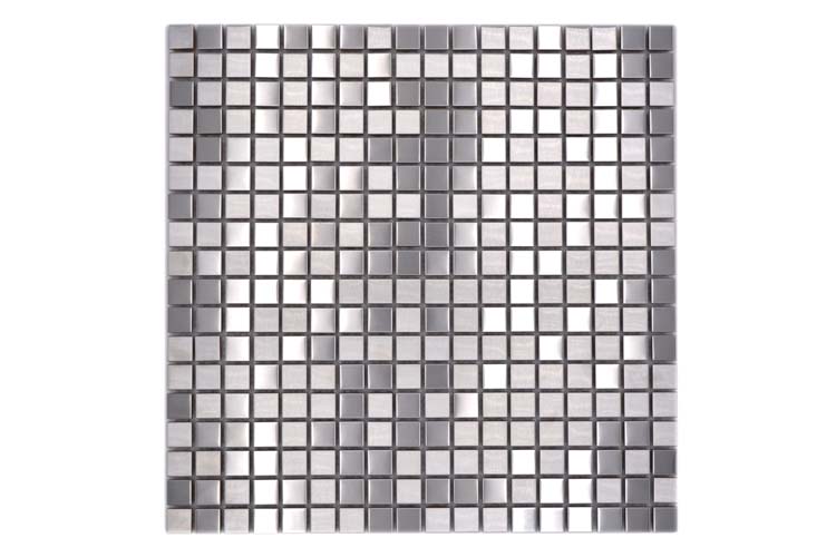 Mosaïque rectangle argent mat 30x30cm