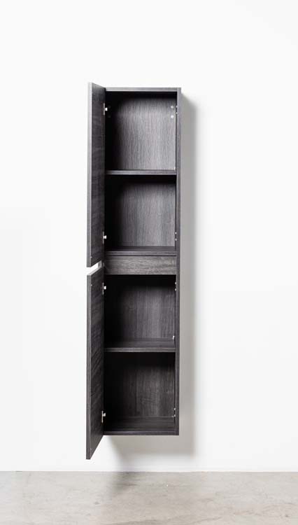 Armoire colonne Dotan chêne foncé suspendue 185x40x32cm