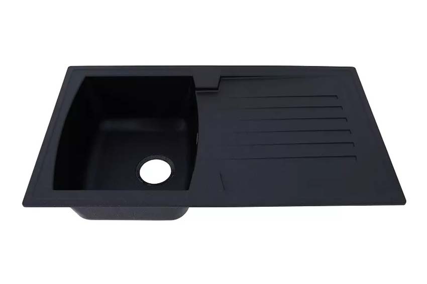 Inbouwspoelbak Nils 860x500mm zwart