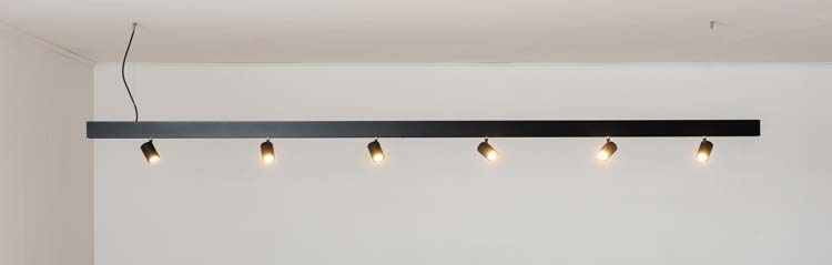 Rail lumineux design Béa noir set 2,9m 6 spots GU10 6x5W lustre