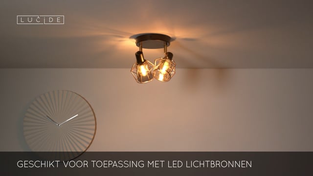 Lucide NILA - Plafondspot - E14 - Zwart