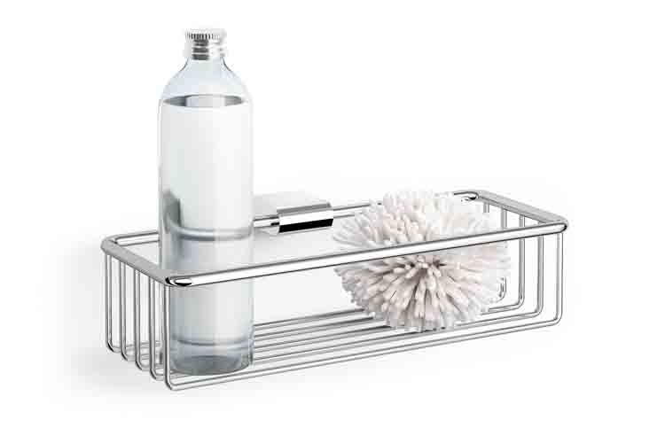Zack Panier de douche Atore brillant L28.8 cm P14.4 cm H7.7 cm