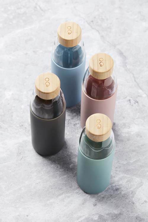 Bouteille en verre Point-Virgule manchon gris foncé 750 ml