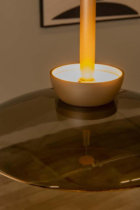 Lucide Premium Santiago - Hanglamp - LED Dimbaar - CCT - 1x16W 2700K/4000K - Amber