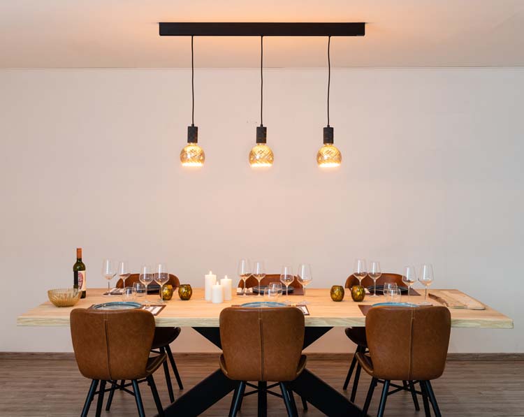 Rail lumineux design Béa noir set 1,2m 3 lustres Smokey Grey E27 3x6W