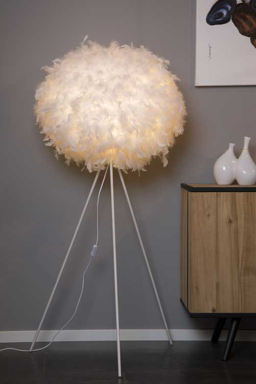 Lucide GOOSY SOFT - Lampadaire - Ø 50 cm - E27 - Blanc
