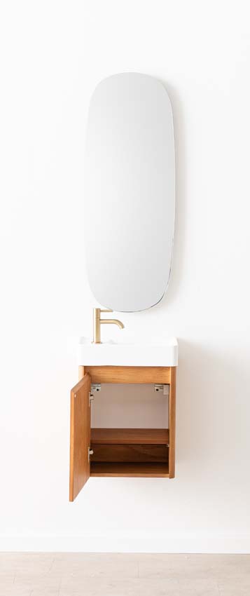 Toiletmeubel Floris eik wastafel wit 50x40,5x25cm Toiletmeubel Floris eik wastafel wit 50x40,5x25cm