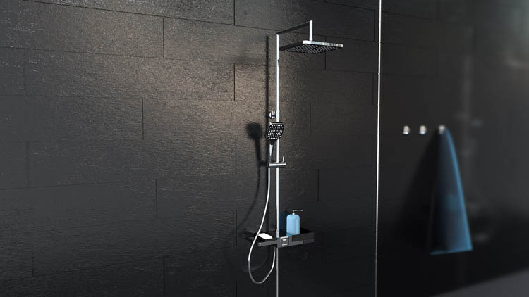 Set de douche Britta chrome/noir