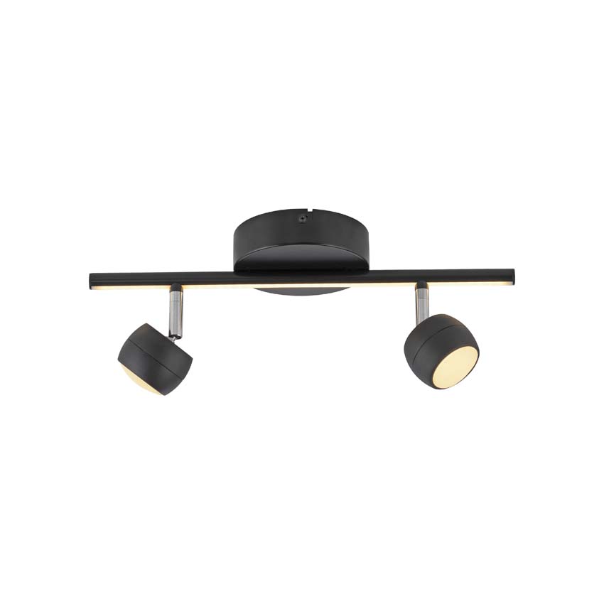 Spot plafond - noir - 13x40,3cm - dimmable - 2x5,3W - 3000K