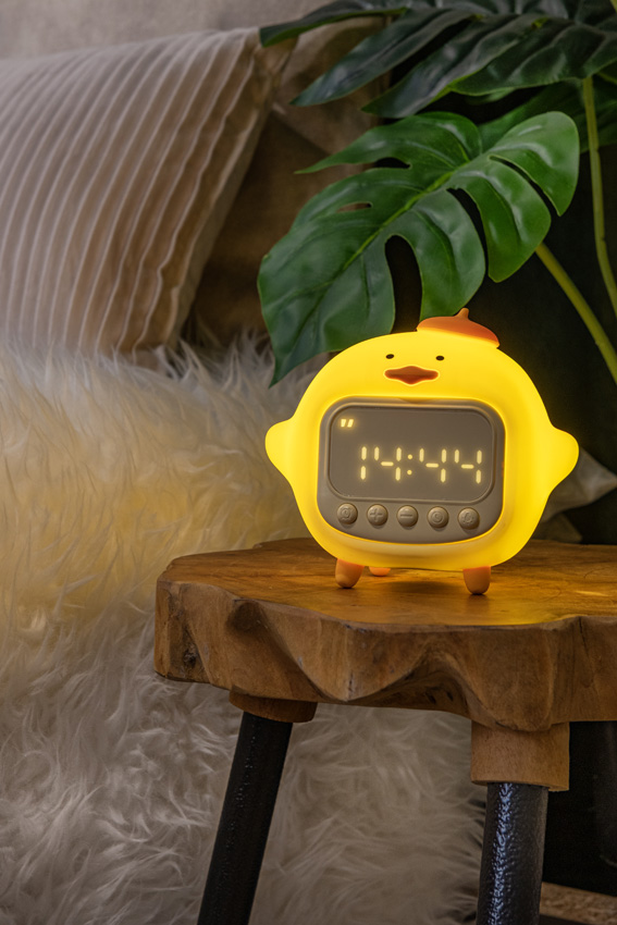 Veilleuse rechargeable pour chambre d'enfant - Batterie rechargeable/piles - LED à 3 niveaux dimmable - 1x1,5W 2100K - Avec fonction musicale - Jaune