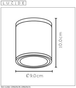 Plafondlamp badkamer - wit - rond - GU10 - 50W - IP65