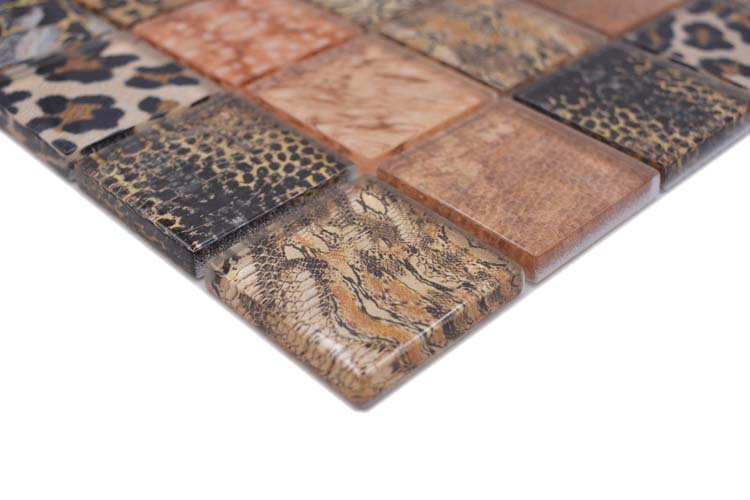 Mozaïek Crystal Wildlife Medium glanzend bruin 29,8x29,8cm