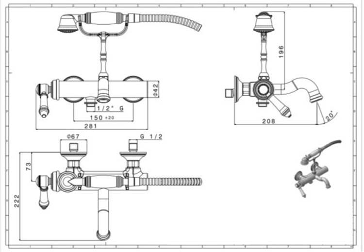 Bad-douchekraan Traditional De Luxe chroom