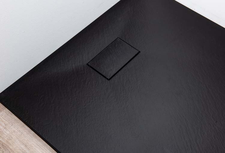 Douchebak Moby SMC zwart leisteenlook 90x90cm