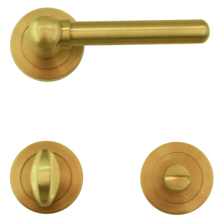 Poignée de porte pro pitigliano cuivre mat avec serrure toilette