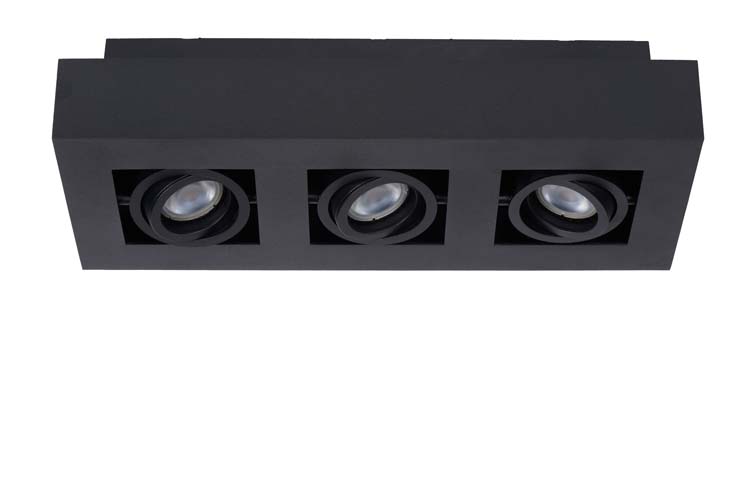 Plafonnier - noir - dimmable - LED - GU10 - 3x5W - 2200/3000K