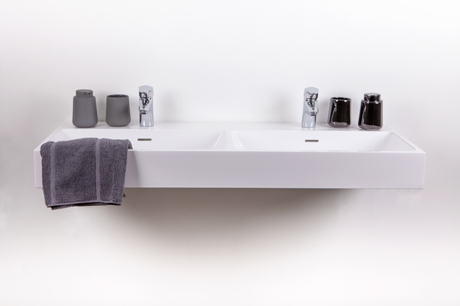 Lavabo Lilly double blanc 120,5x46x10,5cm