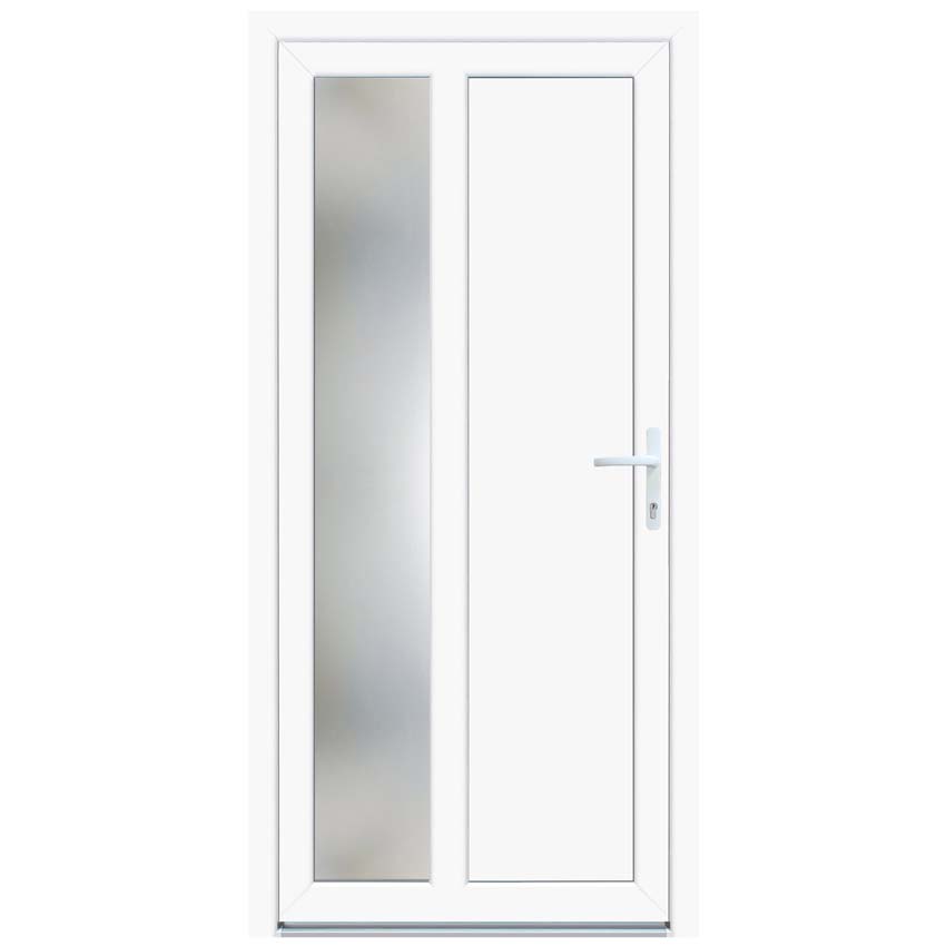 Buitendeur Lumeo PVC mat glas wit 1000x2000mm rechts