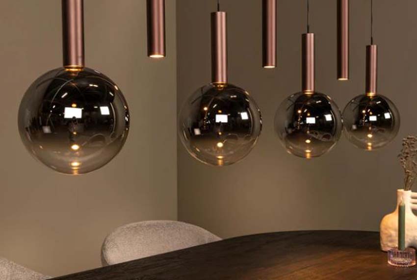 Lucide Premium Jasmine - Suspension - LED Dimmable - CCT - 7x4W 2200K/3300K - Cuivre