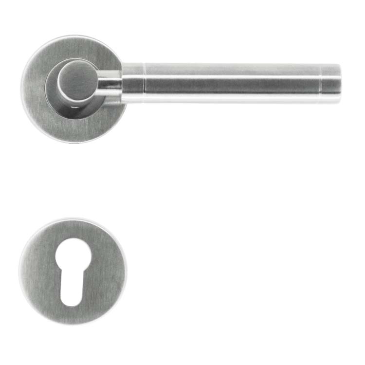 Poignée de porte pro gubbio inox plus rosace cylindre